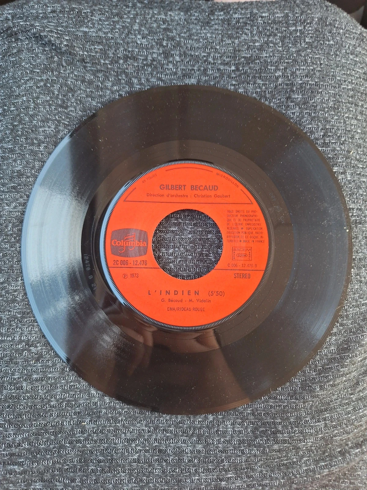 Vinyle Gilbert Becaud L Indien – photo 4